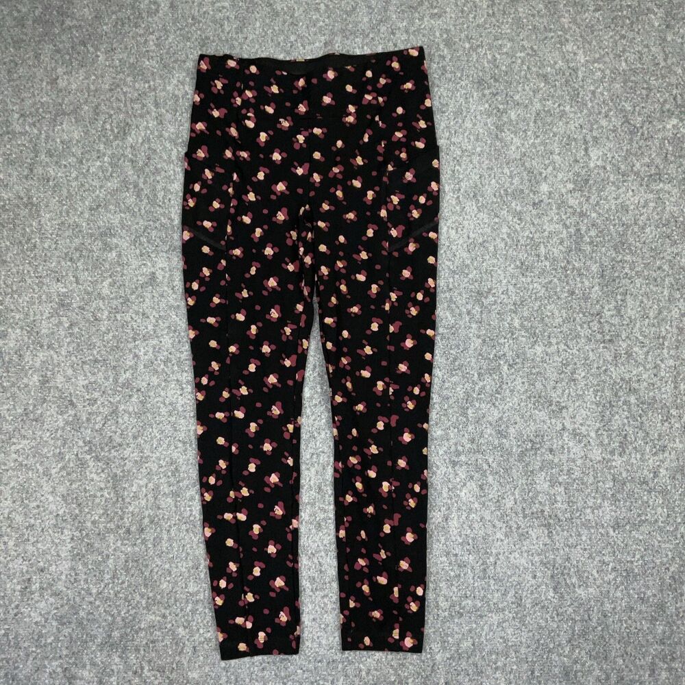 CAbi Pants Womens Size S Black Pink Printed Lean Leggings Pull On #4142
